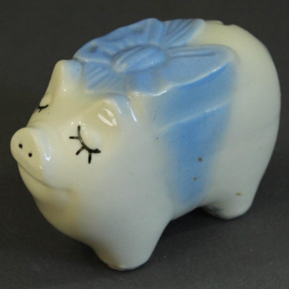 USA Accents Vtg Piggy Bank Flat Sided Usa Mcm Skinny Piggy Bank